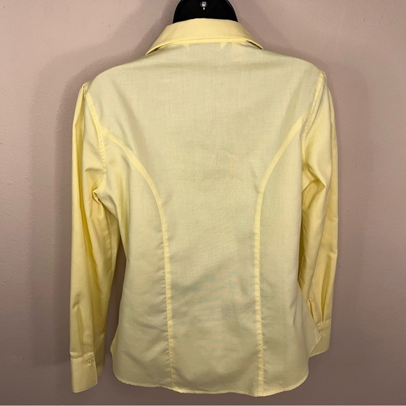 New Small Cutter And Buck Yellow Button Front Top Womens Long Sleeve Cotton - Picture 14 of 16